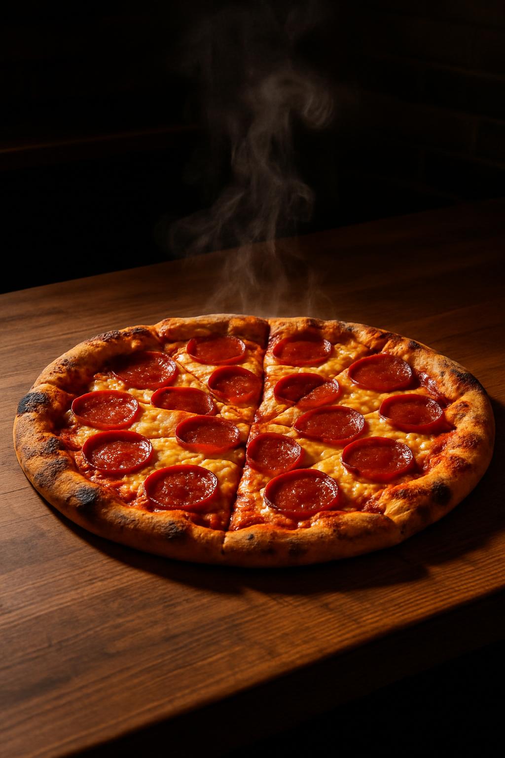 Un cuisine italien d'excellence : une pizza réhaussée par des tranches fraîches de viande de porcs salées.